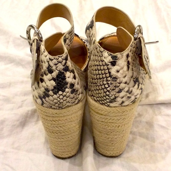 Snakeskin Print Platform Espadrille Sandals Size 9.5 - Picture 3 of 8
